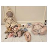 Estate Lot of Misc Vintage Dolls & More
