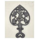VTG Wilton 2 Cast Metal Bird Trumpet Flower Trivet