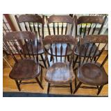6 antique S. Bent & Bros. chairs with floral