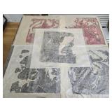 handmade Thai temple rubbings made on rice paper