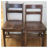 Pair of Vintage Wooden Chairs