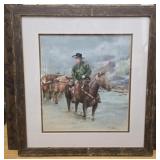 Framed print of a cowboy by Raford