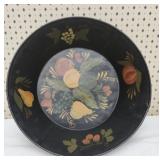 Vintage toleware tray handpainted fruit motif
