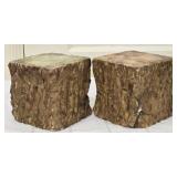 Lot of 2 Possible Petrified Wood Stone Book Ends