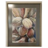Framed painting featuring a bunch of coconuts