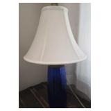 Heavy Dark blue glass lamp