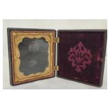 Antique cased photograph velvet lining interior
