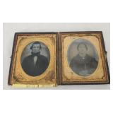 Antique framed photo w ornate gilded brass mats
