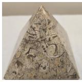 Marble like pyramid paper weight