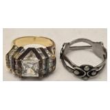 Lot of 2 sterling silver rings