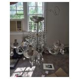 Glass Chandelier hard wired with prisms