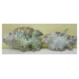 Handcrafted ceramic fish pottery sculptures