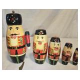vintage style wooden Matryoshka nesting doll set