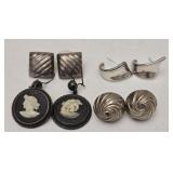 4 sets of sterling silver earrings