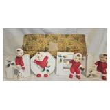 vintage ceramic Christmas candle holders made by