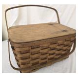 Wood picnic basket