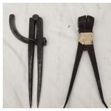 Antique Metal Bullet Mold & Protractor