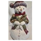 Snowman jingle bell cookie jar
