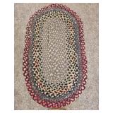 Vintage multi colored braided rug