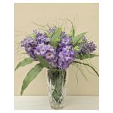 Stunning Crystal Vase with Faux Floral Arrangement