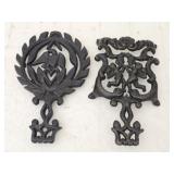 Lot of 2 Vintage Wilton Style Cast Iron Trivets