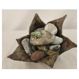 Flower pottery with rocks