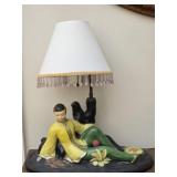 Vintage 1950s Continental Art Co Chalkware Lamp