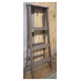 Vintage Painted Brown Wooden Ladder