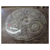 Stunning Large EAPG Glass Platter Punch Base