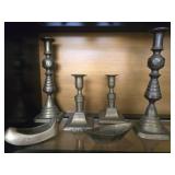 Lot of Brass Candlestick Holders and More