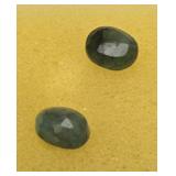 Lot of 2 dark green stones