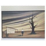 Vintage framed oil painting landscape scene