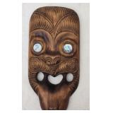 Wooden New Zealand Abolone Shell Eyes Moriori