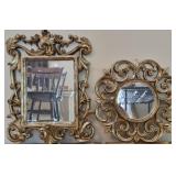 2 Roman style wall hanging mirrors