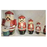Vintage Set of 5 Nesting  drummer Dolls