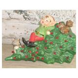 Vintage Ceramic Elf Christmas Tree Lamp