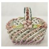 Vintage Spanish ceramic trinket basket