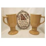 2 vintage Sterling Vitrified China mug & decor