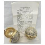 2 vintage round trinket cases