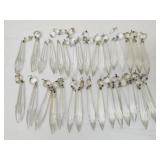 vintage crystal glass chandelier prisms & bobeches