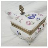 Vtg porcelain floral crumb catcher