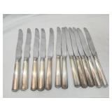 12pc set Sterling sliver ONLY handle knifes 69 g