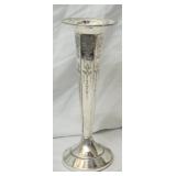 Antique sliver plated trumpet vase