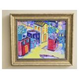 Signed Primary Color Painting on Board