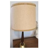 Brass base and wood lamp