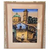 Signed Watercolor Painting by Gil Rosales
