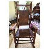 Wood woven  rocking chair