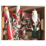 Box Lot of Misc Christmas Santa Claus Decor