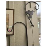 Shepherds hook and hummingbird wall hanger