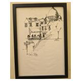 Framed print of a sketch of Vieux Montmartre
